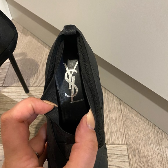 YSL Yves Saint Laurent Shoe Platform Bandage Suede Shootie - Picture 4 of 4